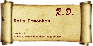 Reis Domonkos névjegykártya